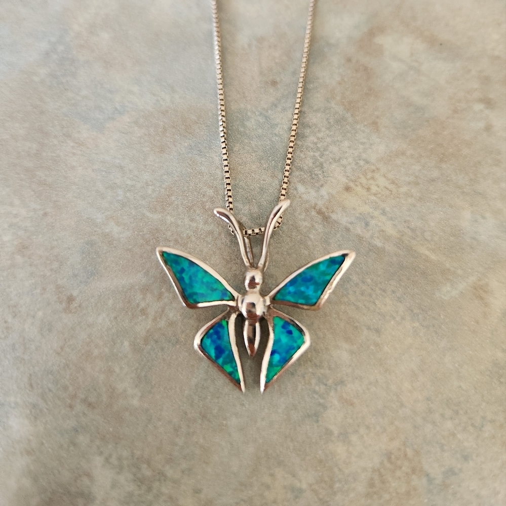 Butterfly opal necklace